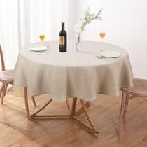 Toalha de mesa AUSSPVOCT de linho texturizado impermeável 152cm redonda Toalha de mesa AUSSPVOCT de linho texturizado impermeável 152cm redonda