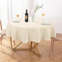 Toalha de mesa AUSSPVOCT de linho texturizado impermeável 152cm redonda Toalha de mesa AUSSPVOCT de linho texturizado impermeável 152cm redonda