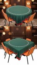 Toalha de Mesa Aveludada Estampa Baralho 1,60m x 1,60m