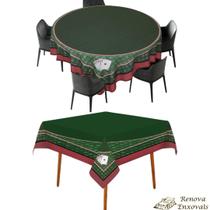 Toalha de Mesa Aveludada para Jogar Baralho Poker Truco Cartas - Mesa Quadrada, Redonda ou Retangular para 4 ou 6 Lugares - Flanela