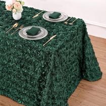 Toalha de mesa B-COOL Rosette Verde Escuro Satin 152x259cm 3D