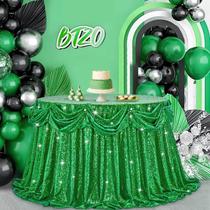 Toalha de mesa B-COOL Round Sequin Overlay 229 cm Green Shimmer