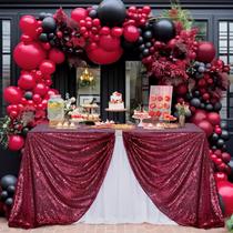 Toalha de mesa B-COOL Sequin Glitter Burgundy 152x260 cm