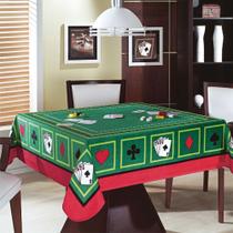 Toalha de Mesa Baralho Aveludada Teka Cassino 140 cm x 140 cm