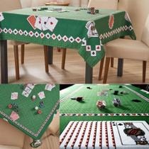 Toalha De Mesa Baralho Poker Cartas 1,50x1,50 M Estampada