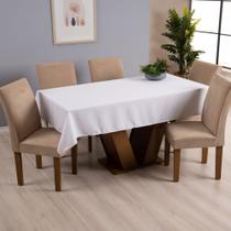 Toalha de Mesa Basic 1 Peça 3,00m x 1,40m 10 Lugares Tecido Oxford 100% Poliéster - Branco