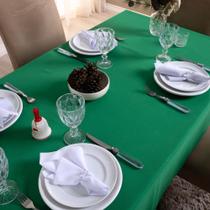 Toalha de Mesa Basic Lisa Oxford Decoração 3,00m x 1,40m para 10 Lugares - Verde - 100% Poliéster