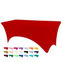Toalha de mesa BDDC para mesas de 6 pés vermelha lavável resistente a rugas