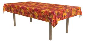 Toalha de mesa Beistle Fall Leaf Plastic 137 cm x 274 cm no Dia de Ação de Graças