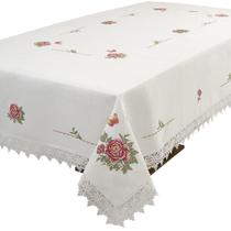 Toalha de Mesa Bordada 6 Lugares Renda Guipir Rafimex Toalha de Mesa Bordada 6 Lugares Renda Guipir Rafimex