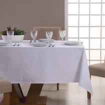 Toalha De Mesa Branca 4 Lugares 1,40m X 1,40m Com Bainha