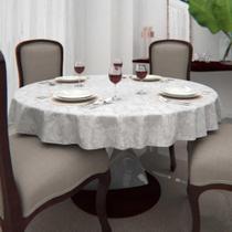 Toalha De Mesa Branca 8 Lugares Redonda 1,80 Diâmetro