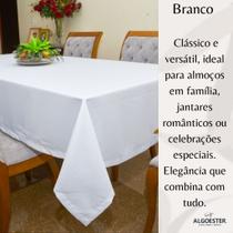 Toalha de Mesa Branco Decorativa Elegante Minimalista Leve e Suave 4. 6, 8, 10, 12 Lugares