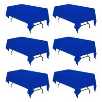 Toalha de mesa BRILLMAX azul royal 100% poliéster 180x260cm 6 pés