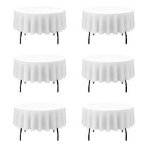 Toalha de mesa BRILLMAX branca poliéster 229 cm redonda (pacote com 6)