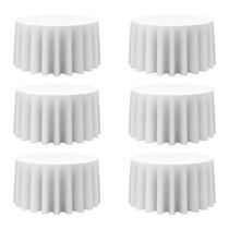 Toalha de mesa BRILLMAX branca redonda 305 cm, poliéster, pacote com 6