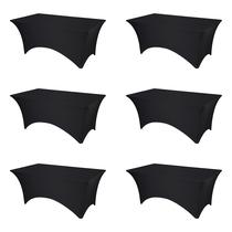 Toalha de mesa BRILLMAX com elastano ajustado de 6 pés preta (pacote com 6)