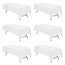 Toalha de mesa BRILLMAX, poliéster branco, retângulo de 8 pés (60x126cm) x6