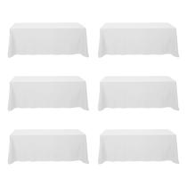Toalha de mesa BRILLMAX, poliéster branco, retângulo de 8 pés, 90x156cm, pacote com 6