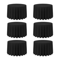 Toalha de mesa BRILLMAX preta redonda 274 cm, poliéster, pacote com 6