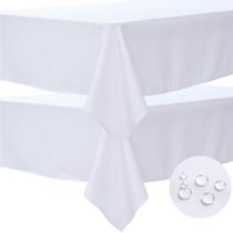 Toalha de mesa BYDOLL branca de poliéster 60x84cm para mesa de 6 pés, pacote com 2 Toalha de mesa BYDOLL branca de poliéster 60x84cm para mesa de 6 pés, pacote com 2