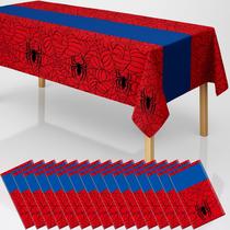 Toalha de mesa byojia Spider 2 em 1, 16 unidades para festa de aniversário 137 x 274 cm
