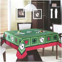 Toalha de mesa cassino carteado quadrada 140 x 140cm teka