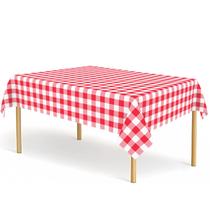 Toalha de mesa CINSOEN 54 x 108 polegadas vermelha, branca, xadrez, impermeável