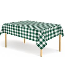 Toalha de mesa CINSOEN Verde Escuro Guingão Plastic 137x274cm, pacote com 12