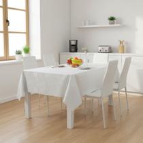 Toalha De Mesa Classica Branca Peça Pronta 1,38x2,50m Vinil