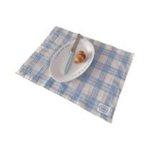 Toalha De Mesa Coreana Retrô Xadrez Azul, Jogo Americano, Base Isolante, Acessórios De Decoração