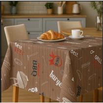 Toalha de Mesa Cozinha Pvc Termica Impermeavel 4 lug 140x140 Estampa:Churrasco Toalha de Mesa Cozinha Pvc Termica Impermeavel 4 lug 140x140 Estampa:Churrasco