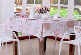 Toalha De Mesa Cupacke Rosa Retangular 2,10m x 1,35m