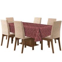 Toalha De Mesa De 6 Lugares Tecido Jacquard Retangular.