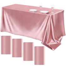 Toalha de mesa de cetim TURSTIN Rose Gold 259 x 147 cm para 4 pacotes Toalha de mesa de cetim TURSTIN Rose Gold 259 x 147 cm para 4 pacotes