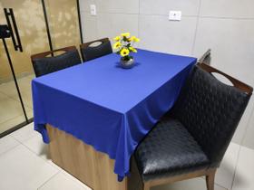 Toalha de Mesa de Cozinha Copa Sala de Jantar 10 Lugares 3,00m x 1,40m Malha Gel Azul Royal