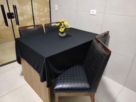 Toalha de Mesa de Cozinha Copa Sala de Jantar 10 Lugares 3,00m x 1,40m Malha Gel Preto