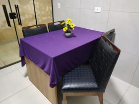 Toalha de Mesa de Cozinha Copa Sala de Jantar 12 Lugares 4,50m x 1,40m Malha Gel Roxo Uva