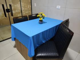 Toalha de Mesa de Cozinha Copa Sala de Jantar 4 Lugares 1,40m x 1,40m Malha Gel Azul Turquesa