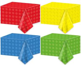 Toalha de mesa de festa Naozinebi Building Blocks Birthday 4 PCS Toalha de mesa de festa Naozinebi Building Blocks Birthday 4 PCS