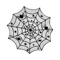 Toalha de Mesa de Halloween com Renda de Aranha - Decoração de Mesa para Lareira