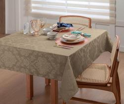 Toalha De Mesa De Jacquard Bege 2,50M X 1,35M 8 Lugares