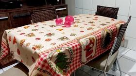 Toalha De Mesa De Natal 2,50m Retangular, Mesa De 8 Lugares