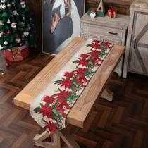 Toalha de Mesa de Natal de Algodão de Poliéster Jacquard tingida de fio,