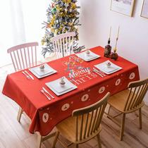 Toalha de mesa de natal de ano novo, festa vermelha