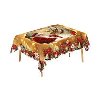 Toalha De Mesa De Natal Dourada Com Papai Noel, Decorações Para Casa, Capa Para Mesa De Jantar De