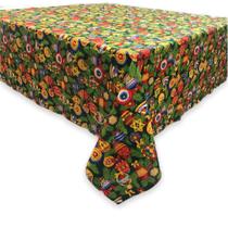 Toalha de Mesa de Natal Estampada Quadrada em Algodão 1,40m - Modelo 4