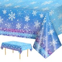 Toalha de Mesa de Natal Litmitfu - Flocos de Neve - 137x274cm (2 Unidades)