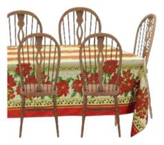 Toalha De Mesa De Natal Retangular Para 6 Lugares 1,40x2,20m