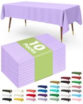 Toalha de mesa de plástico descartável, pacote com 10, 137x274cm, lilás